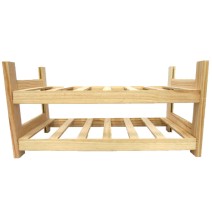 Botellero de Madera de Pino apilable en Color Natural para 12 Botellas y con 2 Niveles de Altura