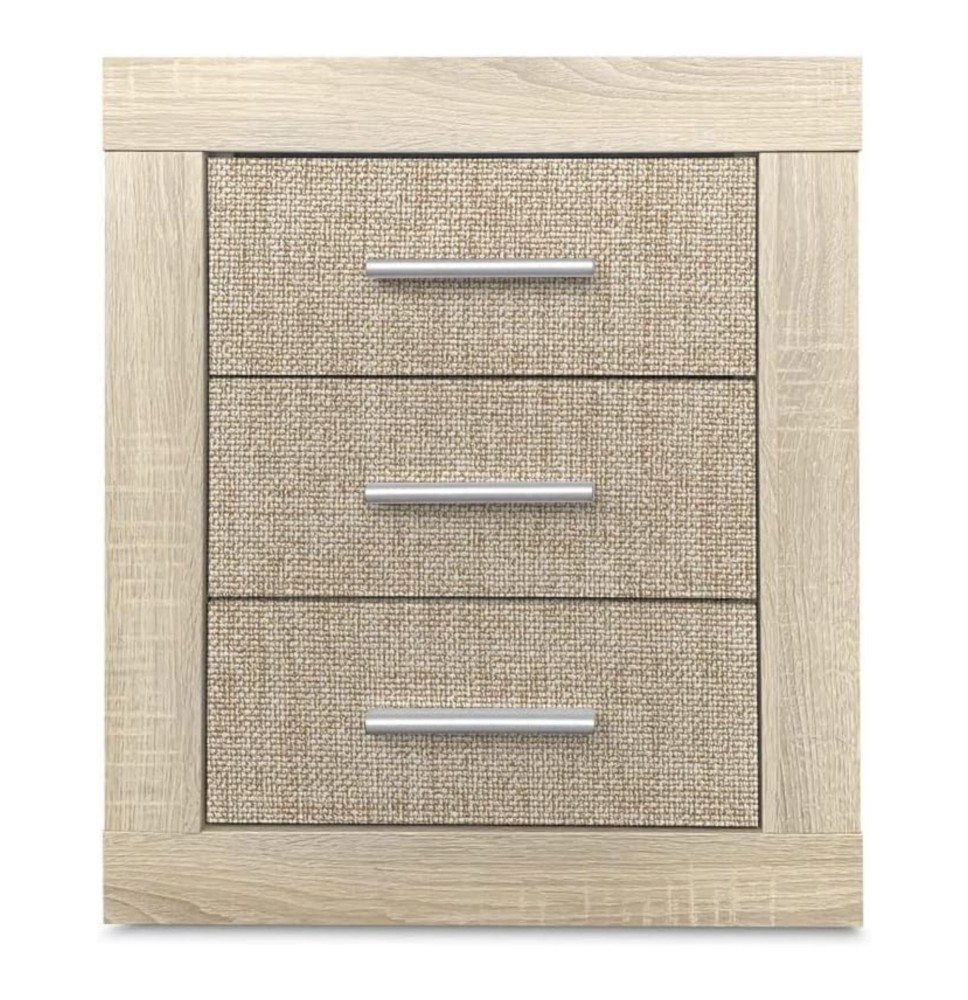 Mesita de Noche, Mesilla de Dormitorio, Color Madera, Medidas: 50 cm (Lar) x 34,6 cm (Fon) x 60 cm (Al)