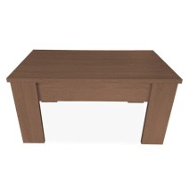 Mesa de Centro Elevable, Mesita de Salón, Acabado en Color nogal, Medidas: 90 cm (Ancho) x 50 cm (Fondo) x 46-57 cm (Alto)