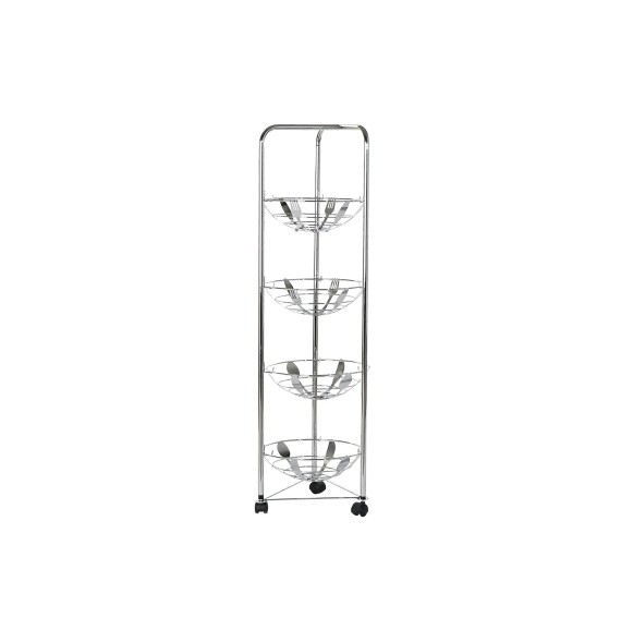 Verdulero Frutero Metal Cromado 28x28x95 con Ruedas: ¡Organiza tu Cocina con Estilo!