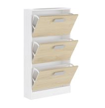 ¡Ordena tus Zapatos con Estilo! Zapatero 3 Puertas en Blanco y Roble