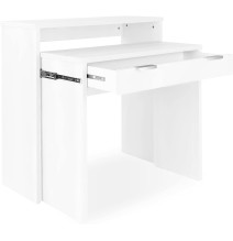 Mesa Escritorio Extensible, Consola Extensible,Color Blanco, Medidas: 90 cm (Largo) x 33-63,4 cm (Ancho) x 87,5 cm (Alto)