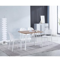 Pack 5 Sillas Cocina Color Blanco de plastico Polipropileno, Silla de Comedor Medidas: 40 cm (Anc) x 55 cm (Lar) x 80 cm (Al)