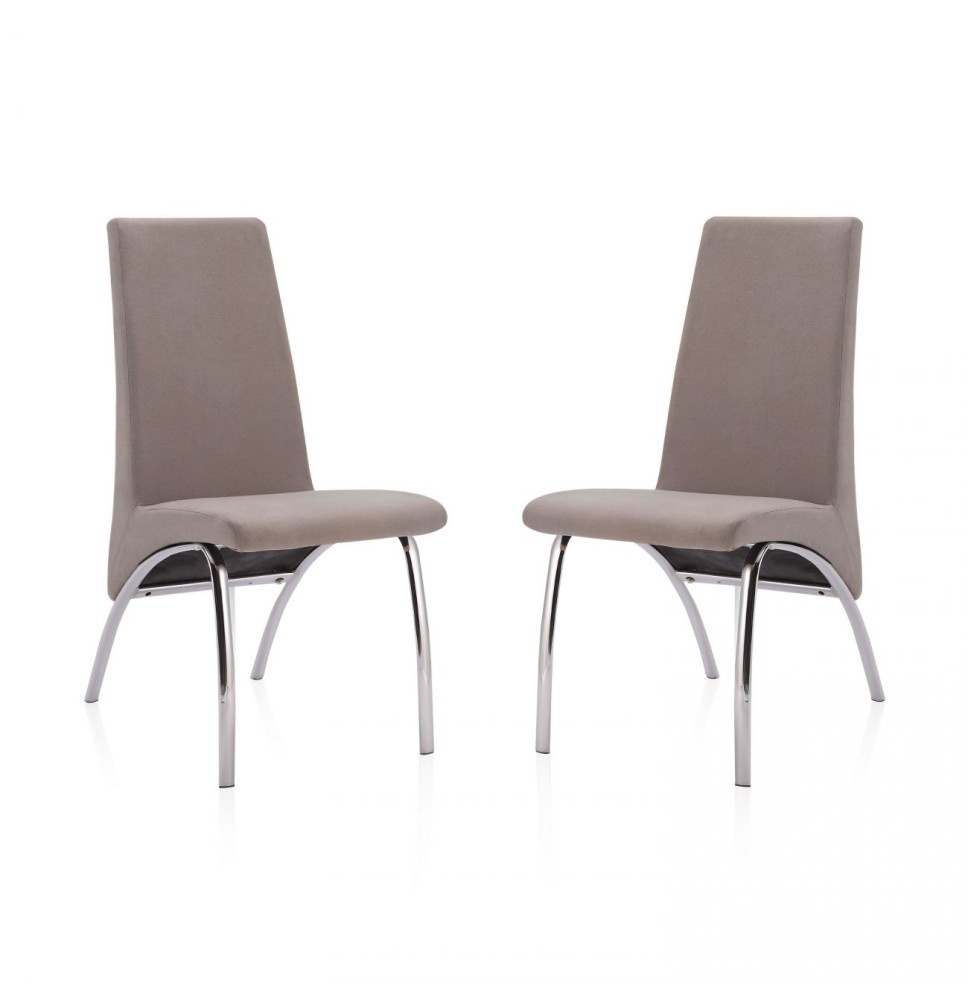 Pack 2 Sillas de Comedor, Sillas para Salón, Acabado en Tejido Marengo, Medidas: 44 cm (Ancho) x 61 cm (Largo) x 95 cm (Alto)