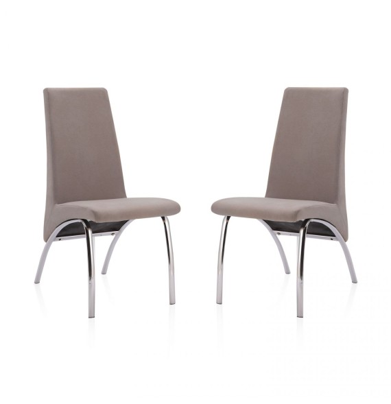 Pack 2 Sillas de Comedor, Sillas para Salón, Acabado en Tejido Marengo, Medidas: 44 cm (Ancho) x 61 cm (Largo) x 95 cm (Alto)