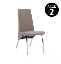 Pack 2 Sillas de Comedor, Sillas para Salón, Acabado en Tejido Marengo, Medidas: 44 cm (Ancho) x 61 cm (Largo) x 95 cm (Alto)