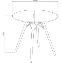 Conjunto Mesa y Sillas Nórdicas: Mesa Negra (80x80x76 cm) + 4 Sillas con Patas de Madera Haya (46,5 x 48 x 82 cm)