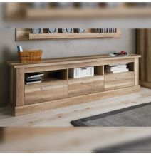 Mueble de Comedor, Mueble Salón, Acabado en Color Cañón, Medidas: 276 cm (Ancho) x 201,6 cm (Alto) x 41,8 cm (Fondo)
