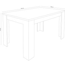 Mesa de Comedor Extensible, Mesa Salón, Robusta, Color Cañón, 138-198 cm (Largo) x 88 cm (Ancho) x 76 cm (Alto)
