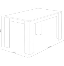Mesa de Comedor, Mesa de Salón Fija, Color Andersen Pino, Medidas: 140 cm (Largo) x 80 cm (Ancho) x 75 cm (Alto)