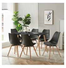 Mesa de Comedor o Cocina de 120 cm Lacada Color Negro 76x120x80 Cm – Alta Resistencia y Durabilidad
