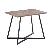 Mesa Comedor Madera, Patas metálicas En Color Negro, Mesa Rectangular, Medidas 100 cm (Lar) x 70 cm (Anc) 76 cm (Al)