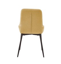 Pack de 4 Sillas Tapizadas en Tela Mostaza con Tratamiento Easy Clean, Asiento Reforzado Medidas 54x55x88 cm
