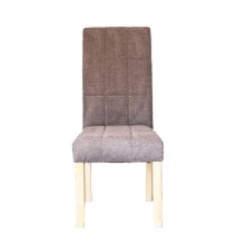 Pack de 2 Sillas Tapizadas en Tela Marron con Patas de madera, Acolchado Cuadrado en Respaldo y Asiento, Medidas 47x62x106.5 cm