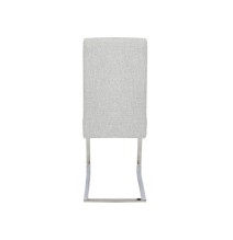 Pack de 4 Sillas Tapizadas en Símil Piel Gris Claro con Pata de Tubo Ovalado en Acabado Cromo, Medidas 46x54x110 cm