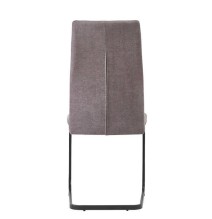 Pack de 4 Sillas de Madera con Relleno de Espuma, Tapizadas en Tela Gris, Patas Metálicas Negras, Medidas 44x60x99 cm