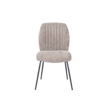 Pack de 2 Sillas Tapizadas en Tela Piedra con Patas en Acabado Negro, Asiento y Respaldo Ergonómicos, Medidas 61x47x89 cm