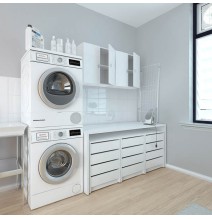 Mueble Alto de Cocina para Colgar con 2 Puertas – Color Blanco – 60 x 60 x 26,5 cm (alto x ancho x fondo)