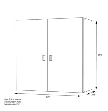 Mueble Alto de Cocina para Colgar con 2 Puertas – Color Blanco – 60 x 60 x 26,5 cm (alto x ancho x fondo)