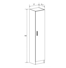 Mueble Multiusos Armario Auxiliar Color Mauvella – 1 Puerta, 4 Baldas, 37x180x35 cm – Madera Práctico y Funcional.