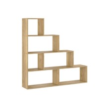 Meyvaser Librería Estantería con cuatro baldas Color Mauvella Tipo escalera de Madera 143,3x37,5-144,9x27,9 cm
