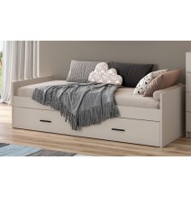 Cama Nido con 2 Cajón de Almacenaje – Beige y Negro, 202,6 cm Largo x 98 cm Ancho x 58 cm Alto, Alta Resistencia.