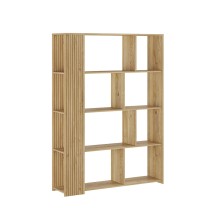 Estantería Decorativa, Librería, Separador Ambientes, Acabado en Mauvella-rayas, 174 cm (Al) x 129 cm (Anc) x 32,8 cm (Fon)