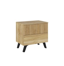 Cabezal + Dos Mesitas de Noche, Cabecero y Mesitas, Acabado en Mauvella - Rayas, Medidas: 210 cm (An) x 55 cm (Al) x 35 cm (Fon)