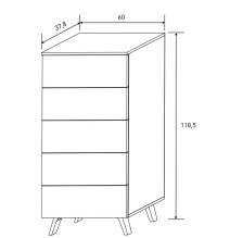 Cabezal + Dos Mesitas de Noche + Sinfonier, Mauvella - Rayas, Medidas: 210 cm (An) x 55 cm (Al) x 35 cm (Fon)