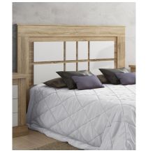 Pack Cabecero Nórdico de 160 x 120 cm + 2 Mesitas de Noche|Práctico y Elegante|Color Cambria y Blanco (para Cama de 135-140, 150