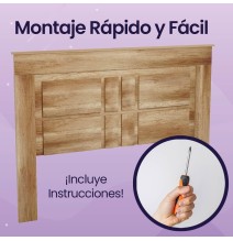 Cabecero Nórdico de 160 (Ancho) x 120 (Alto) x 3,8 (Fondo) Cm | Práctico y Elegante | Color Cañón (para Cama de 135-140 o 160)