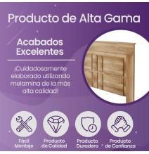 Cabecero Nórdico de 160 (Ancho) x 120 (Alto) x 3,8 (Fondo) Cm | Práctico y Elegante | Color Cañón (para Cama de 135-140 o 160)