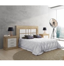 Cabecero Nórdico de 160 (Anc) x 120 (Al) x 3,8 (Fon) Cm | Práctico y Elegante |Colores Cambria y Blanco (para Cama de 135-140