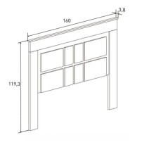 Cabecero Nórdico de 160 (Anc) x 120 (Al) x 3,8 (Fon) Cm | Práctico y Elegante |Colores Cambria y Blanco (para Cama de 135-140
