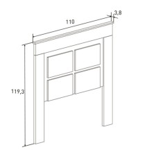Cabecero Nórdico de 110 (Anc) x 120 (Al) x 3,8 (Fon) Cm Colores Cambria y Blanco (para Cama de 135-140