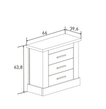 Pack de Dormitorio con Cabecero de 160 x 120 cm + 2 Mesitas de Noche + Cómoda | Color Cañón