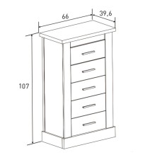 Pack de Dormitorio con Cabecero de 160 x 120 cm + 2 Mesitas de Noche + Sinfonier | Color Cambria y Blanco