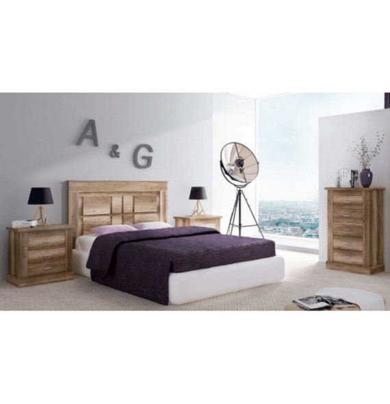 Pack de Dormitorio con Cabecero de 160 x 120 cm + 2 Mesitas de Noche + Sinfonier | Color Cañón (para Cama de 135-140 o 160)