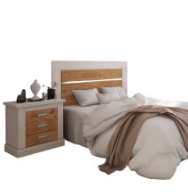 Pack Cabecero Nórdico de 160 x 120 cm + 2 Mesitas de Noche|Práctico y Elegante|Color Andersen Pino